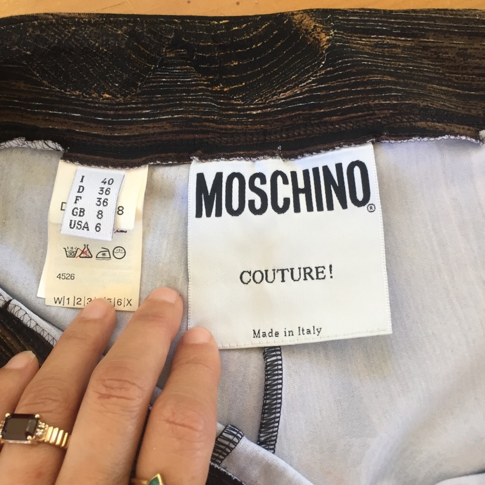 Moschino Couture tree bark & hearts pant!!! 💎 authentic designer vintage - Picture 3 of 8